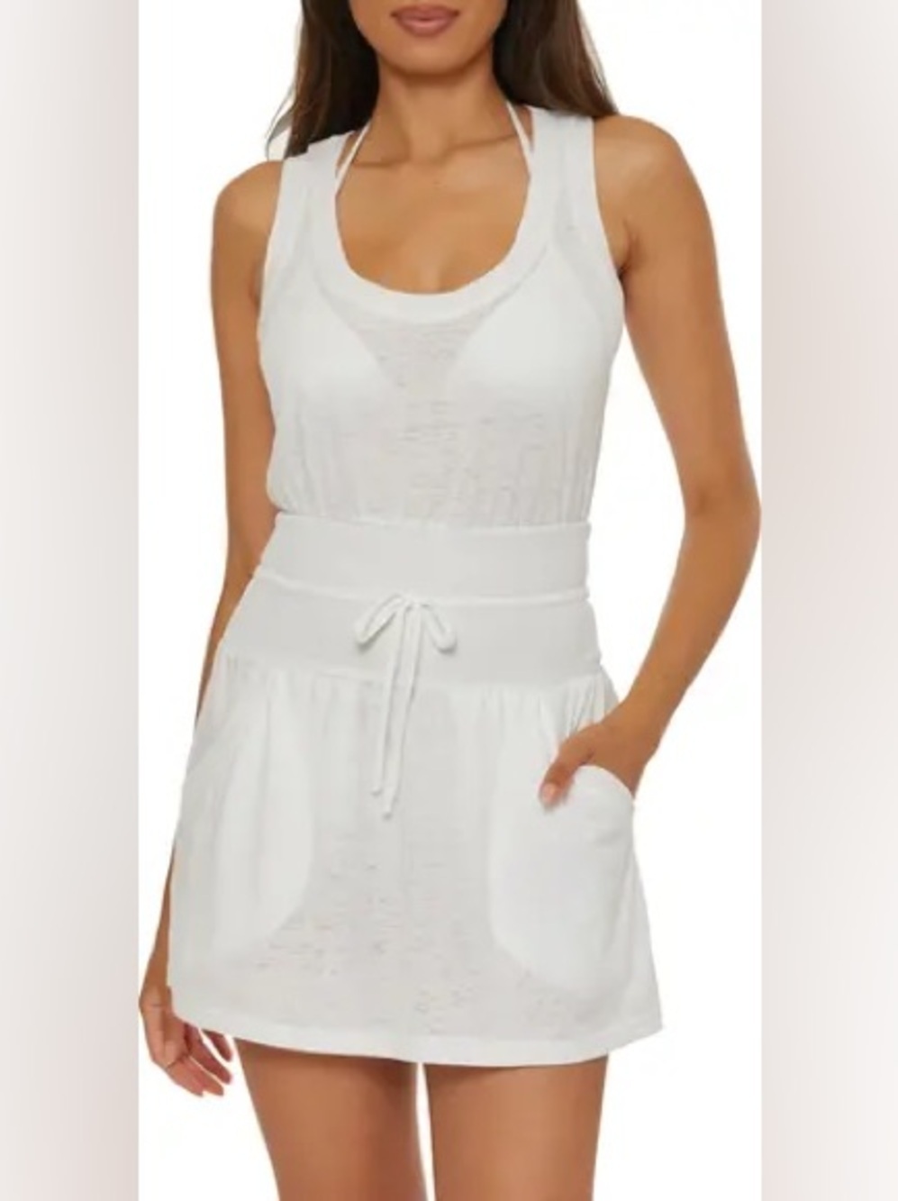 BECCA • NWT $165 Beach Date Burnout Cover-Up Dress PTP 14”-21”